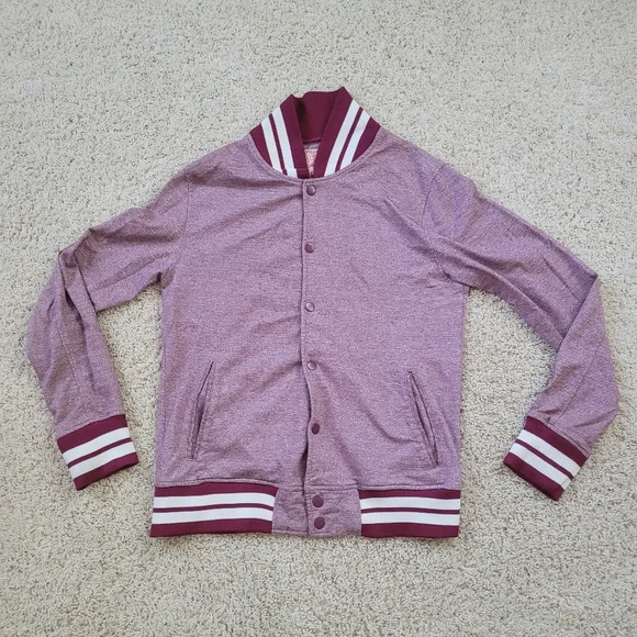 Trademark Brooklyn Cloth Burgundy Varsity Jacket Mens M Retro 90s Streetwear - Picture 1 of 14